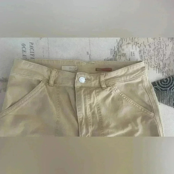 Pilcro Wide Leg Carpenter Khaki Canvas Pants Size 27 EUC - Picture 3 of 9